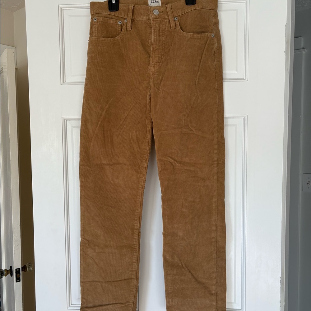 J. Crew Women's VINTAGE SLIM-STRAIGHT CORDUROY PANT - Tan - Mid Rise